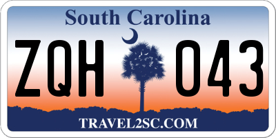 SC license plate ZQH043