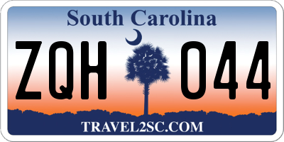 SC license plate ZQH044