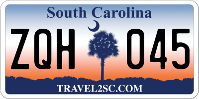 SC license plate ZQH045