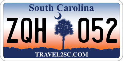 SC license plate ZQH052