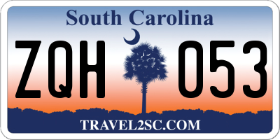 SC license plate ZQH053