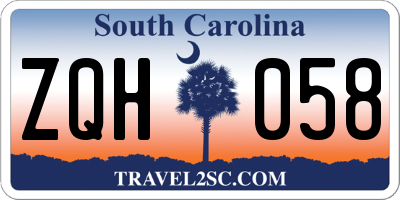 SC license plate ZQH058