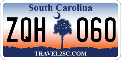 SC license plate ZQH060