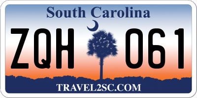 SC license plate ZQH061