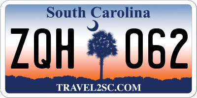 SC license plate ZQH062