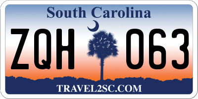 SC license plate ZQH063
