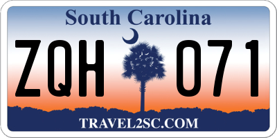 SC license plate ZQH071