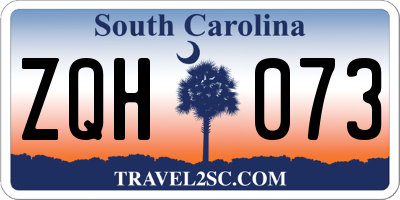 SC license plate ZQH073