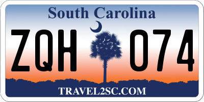 SC license plate ZQH074