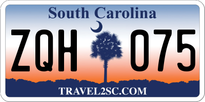 SC license plate ZQH075