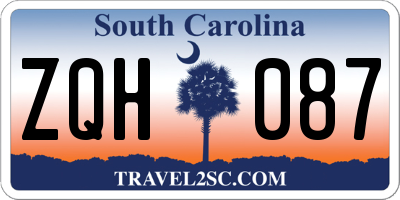 SC license plate ZQH087