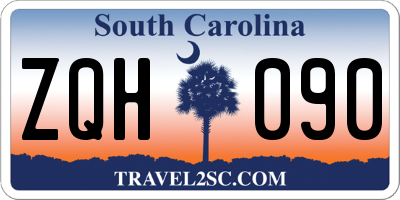 SC license plate ZQH090