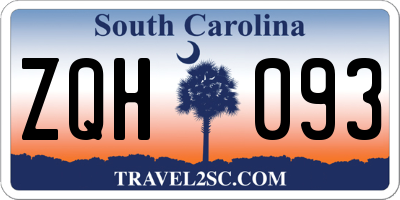 SC license plate ZQH093