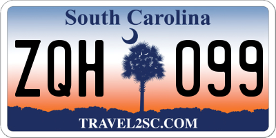 SC license plate ZQH099