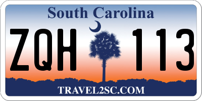 SC license plate ZQH113