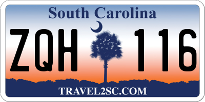 SC license plate ZQH116