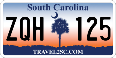 SC license plate ZQH125