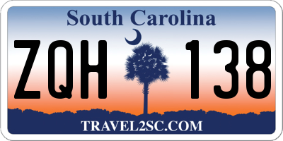 SC license plate ZQH138