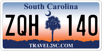 SC license plate ZQH140