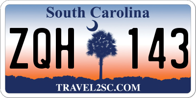 SC license plate ZQH143