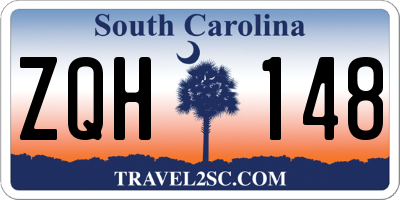 SC license plate ZQH148