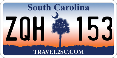 SC license plate ZQH153