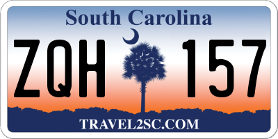 SC license plate ZQH157