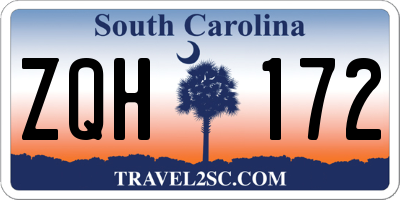 SC license plate ZQH172