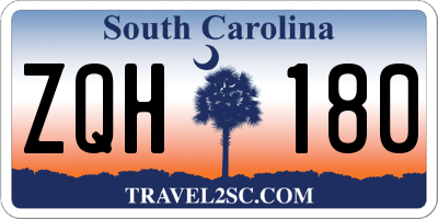 SC license plate ZQH180