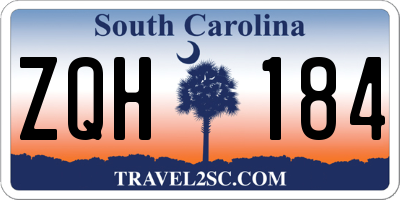 SC license plate ZQH184