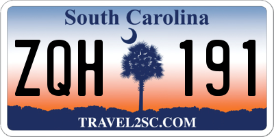 SC license plate ZQH191