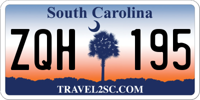 SC license plate ZQH195