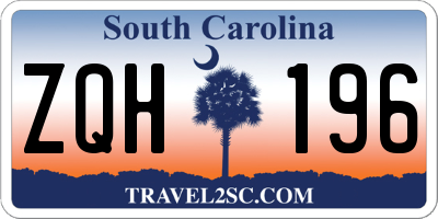 SC license plate ZQH196