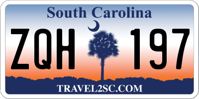 SC license plate ZQH197
