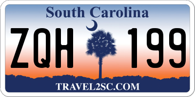 SC license plate ZQH199