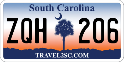 SC license plate ZQH206