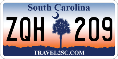 SC license plate ZQH209