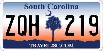 SC license plate ZQH219