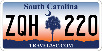 SC license plate ZQH220