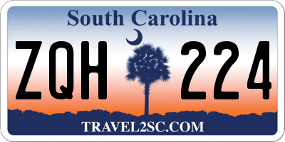SC license plate ZQH224