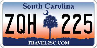 SC license plate ZQH225