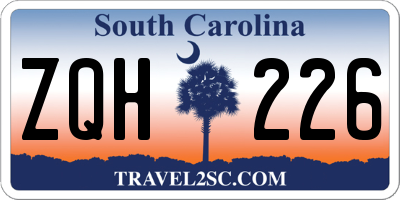 SC license plate ZQH226