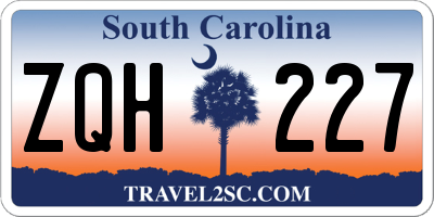 SC license plate ZQH227