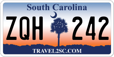 SC license plate ZQH242