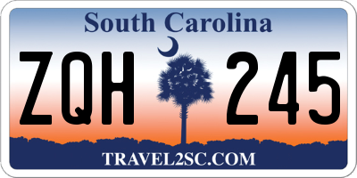 SC license plate ZQH245