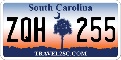 SC license plate ZQH255