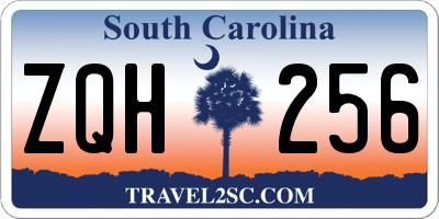 SC license plate ZQH256