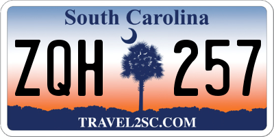 SC license plate ZQH257