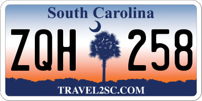 SC license plate ZQH258