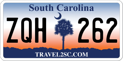 SC license plate ZQH262